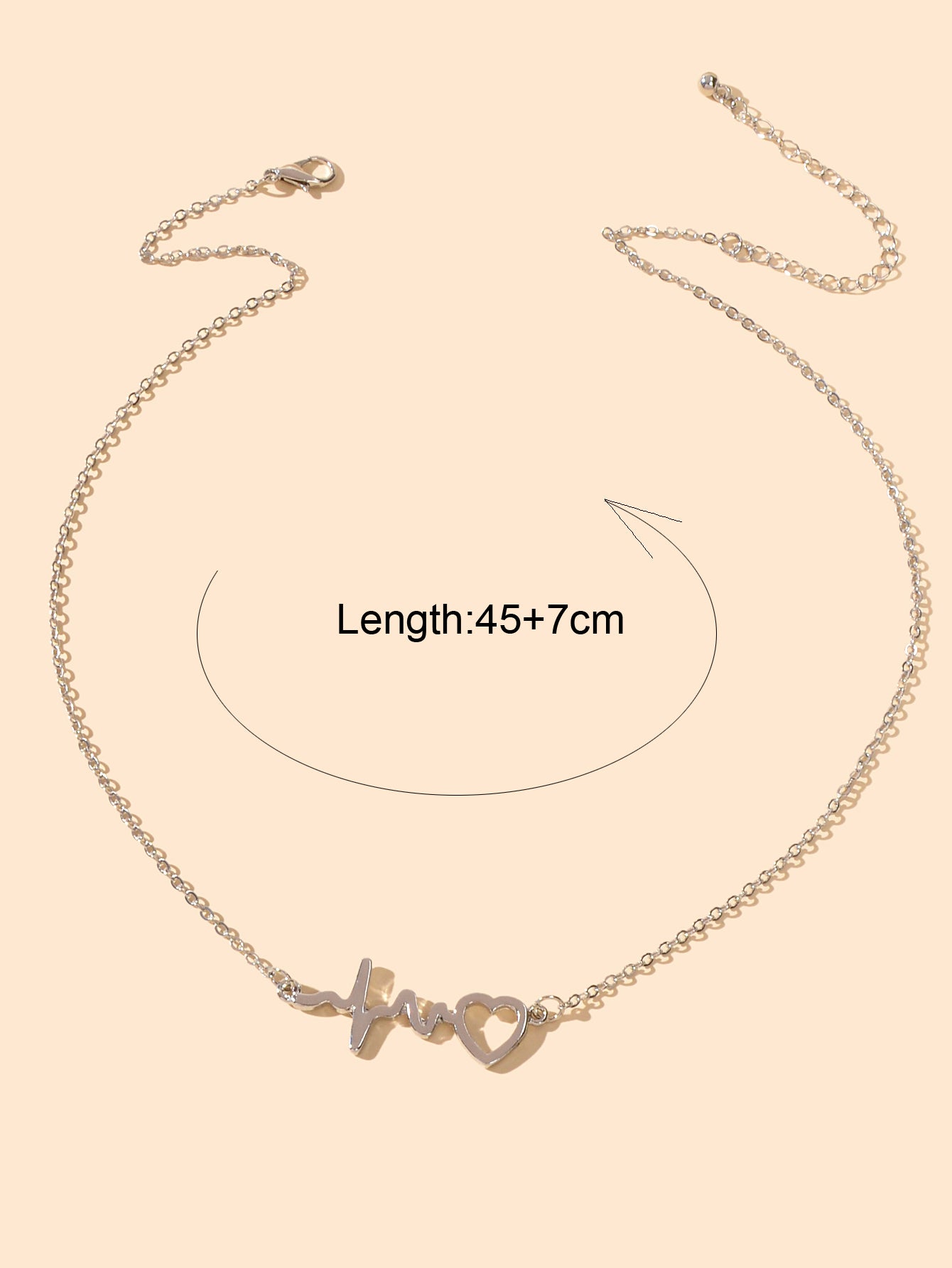Minimalist Jewelry Gold Silver Chain Heartbeat Pendant Necklace Party Decoration