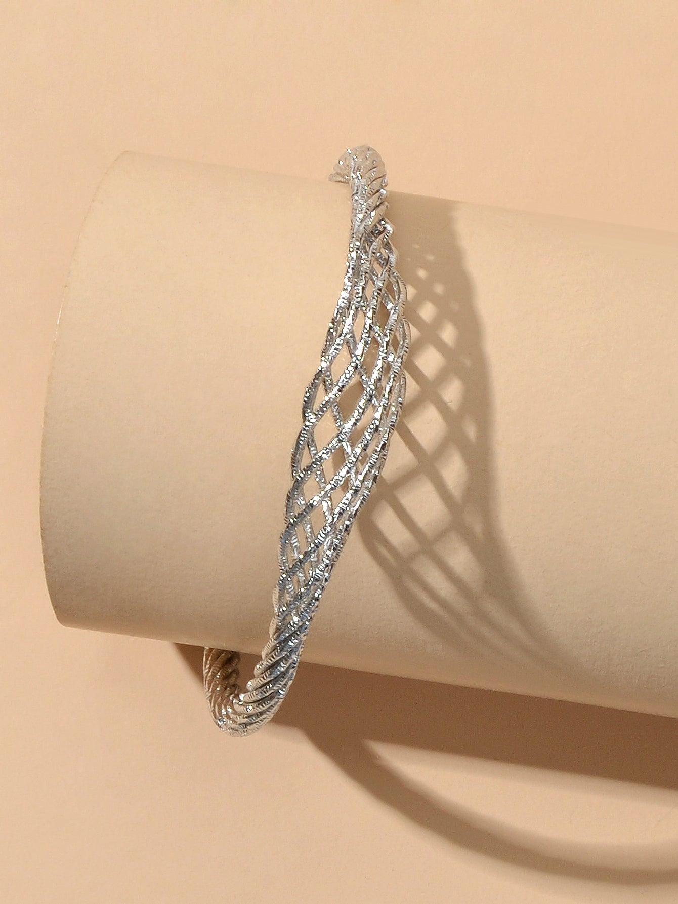Ladies Jewellery Hollow Mesh Shape Gold Silver Open Cuff Women Bangle Bracelets