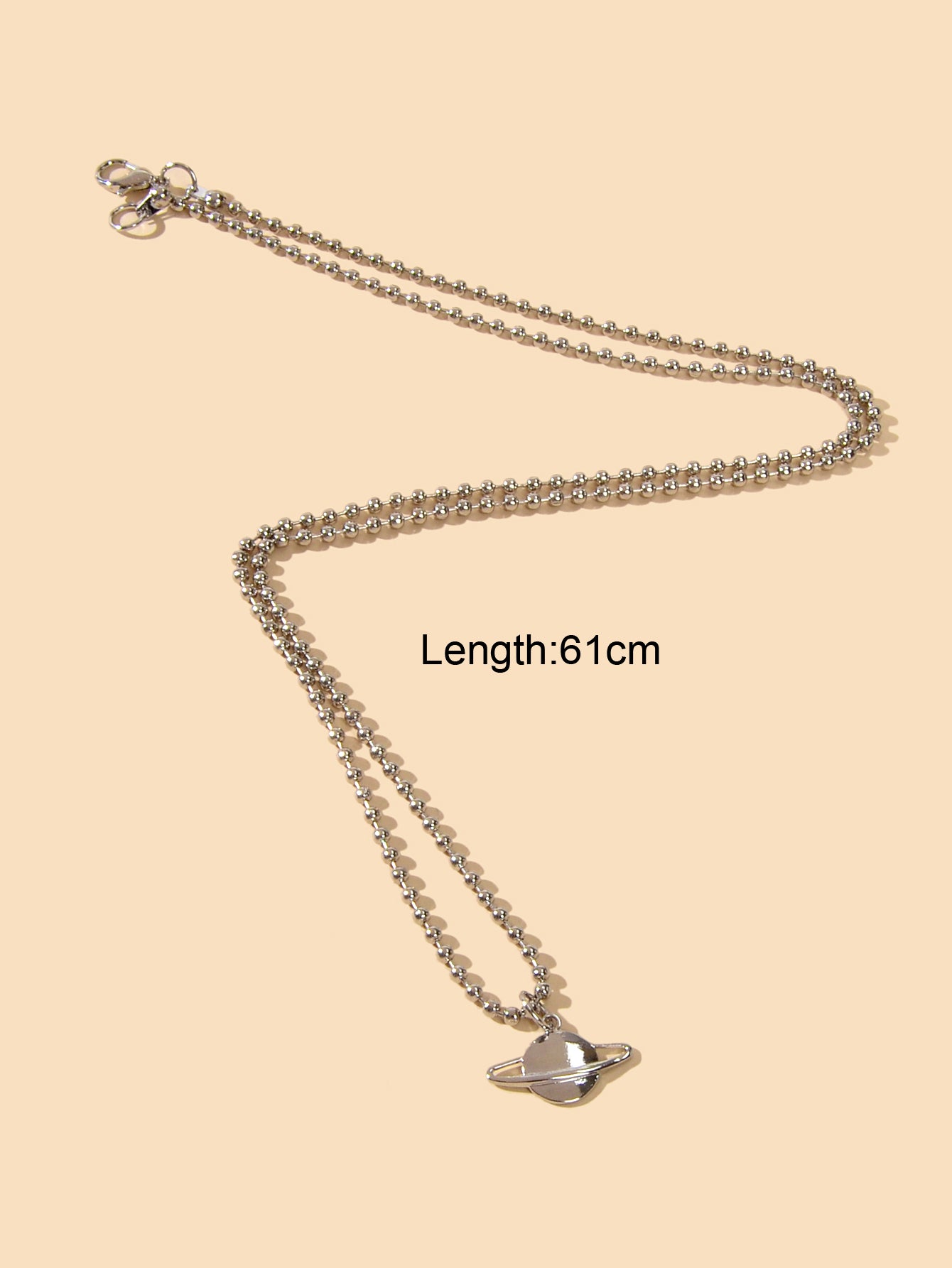 Unique Long Silver Popcorn Chain Planet Pendant Necklace Party Women Decoration