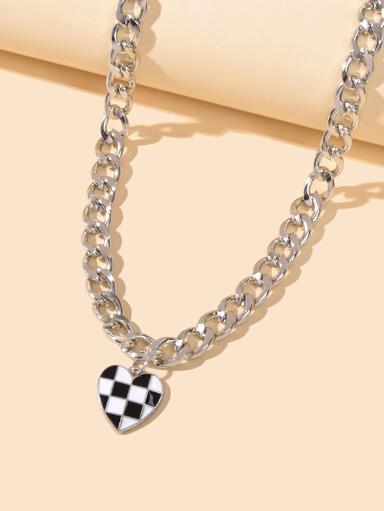 Designer Jewellery Silver Chain Blue Black Enamel Heart Awesome Pendant Necklace