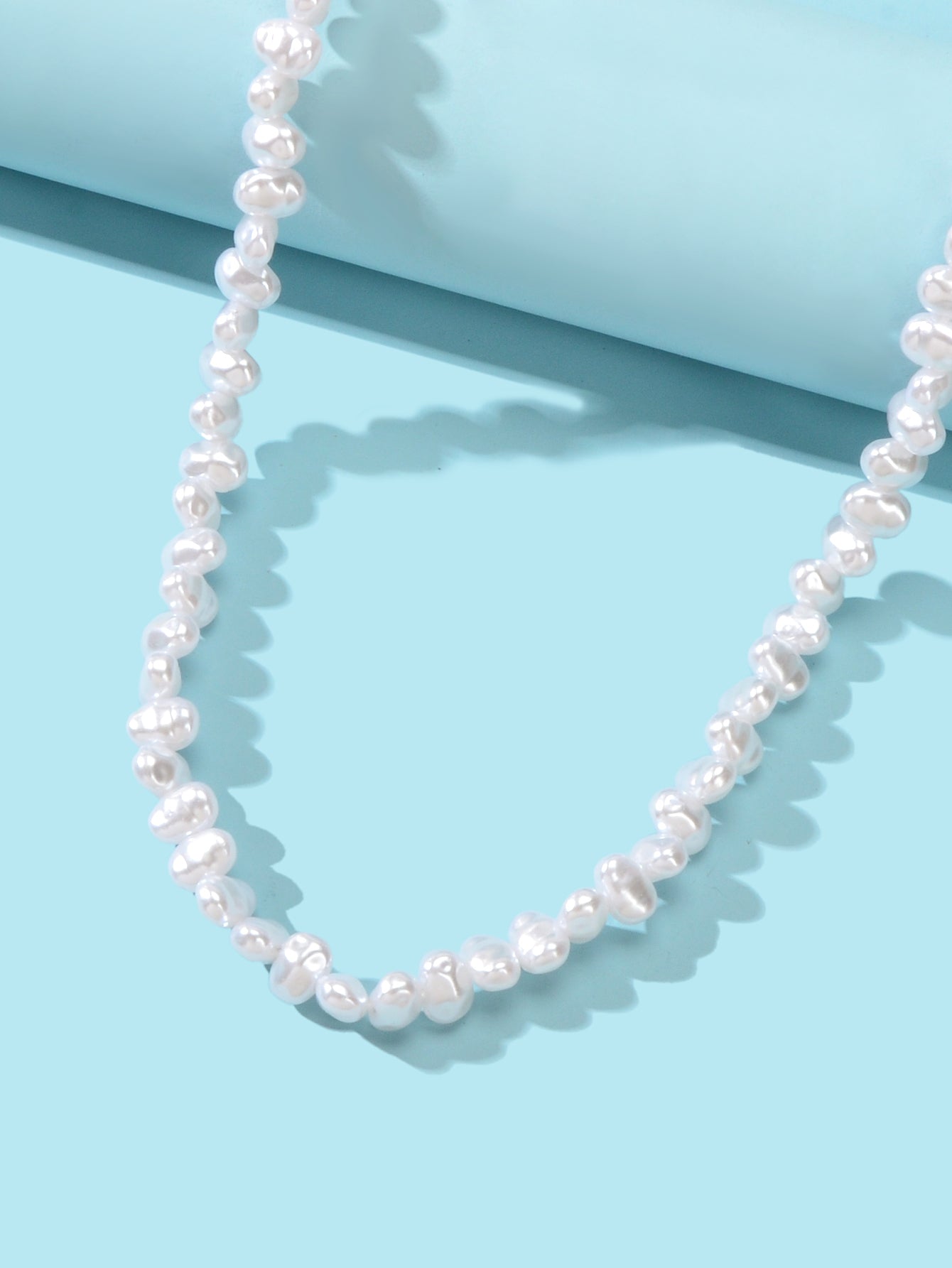 Wedding Birthday Anniversary Jewellery Artificial Irregular Short Pearl Necklace