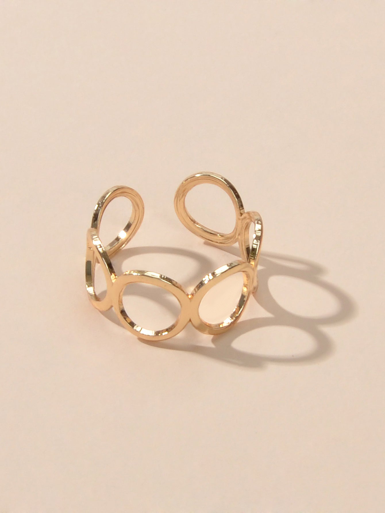 Party Minimalist Style Gold Silver Circle Metal Punk Midi Knuckle Open Cuff Ring