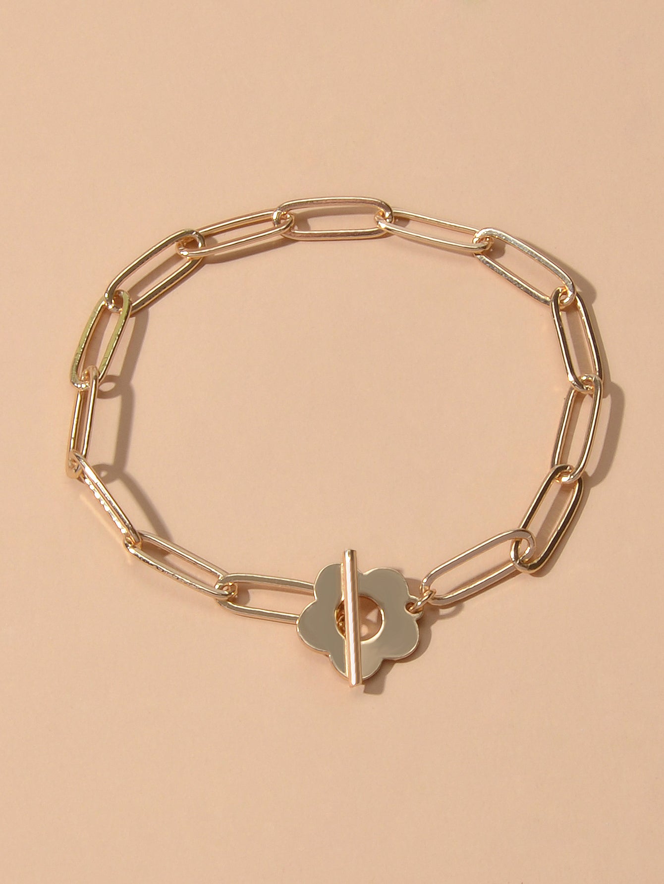 Party Decoration for Women Gold Link Chain Flower Charm Classics Bracelets Gift