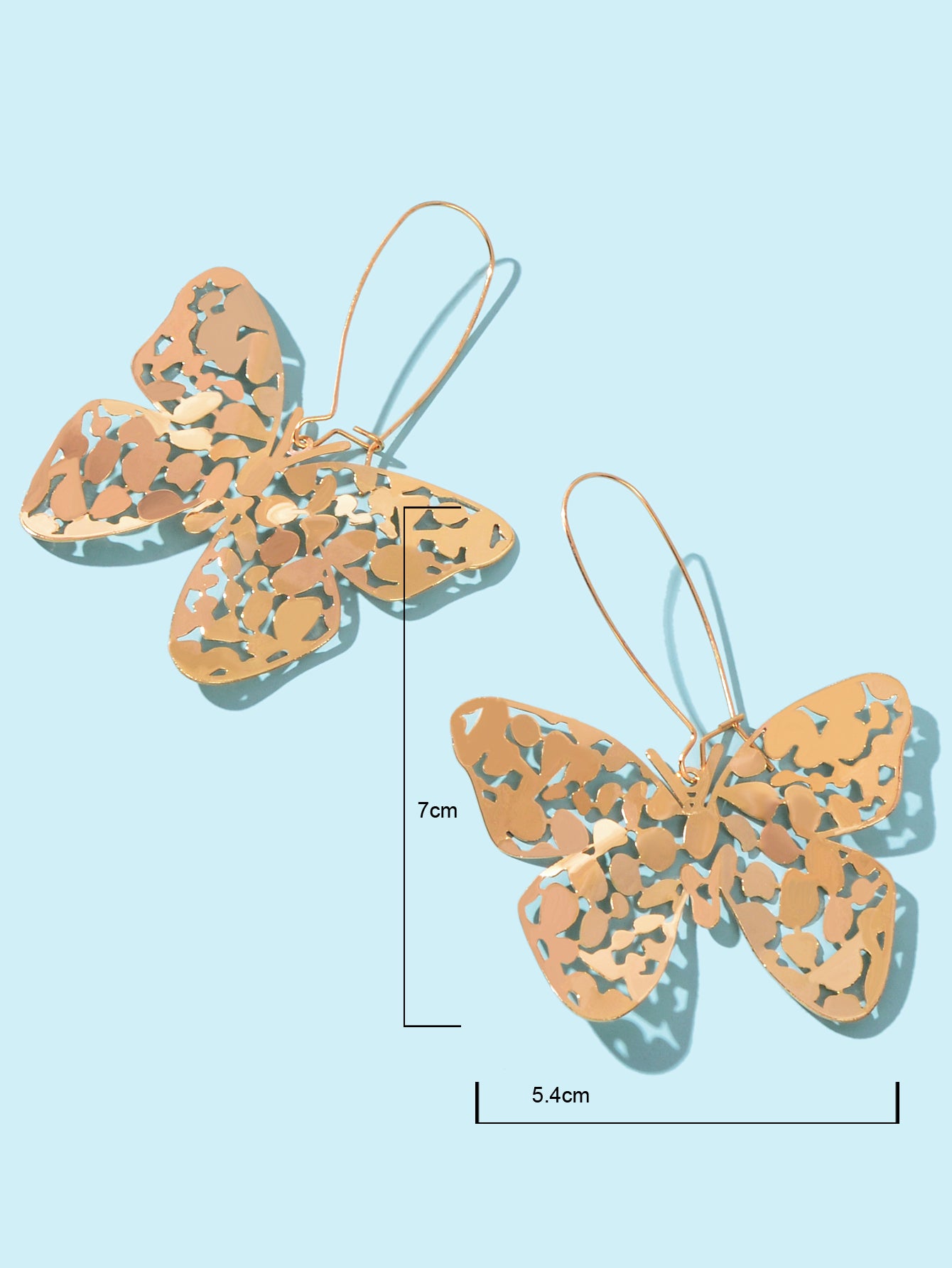 Statement Gold Hollow Butterfly Dangling Elements Earrings Designer Jewellery