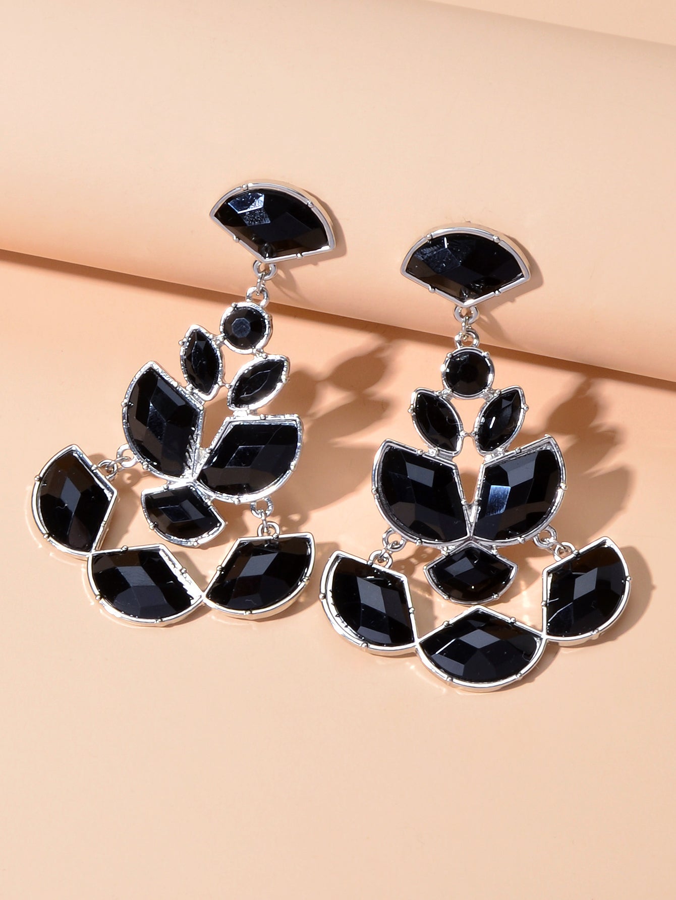 Ethnic Jewellery Black Green Geometric Chandelier Dangle Earrings Women Gift