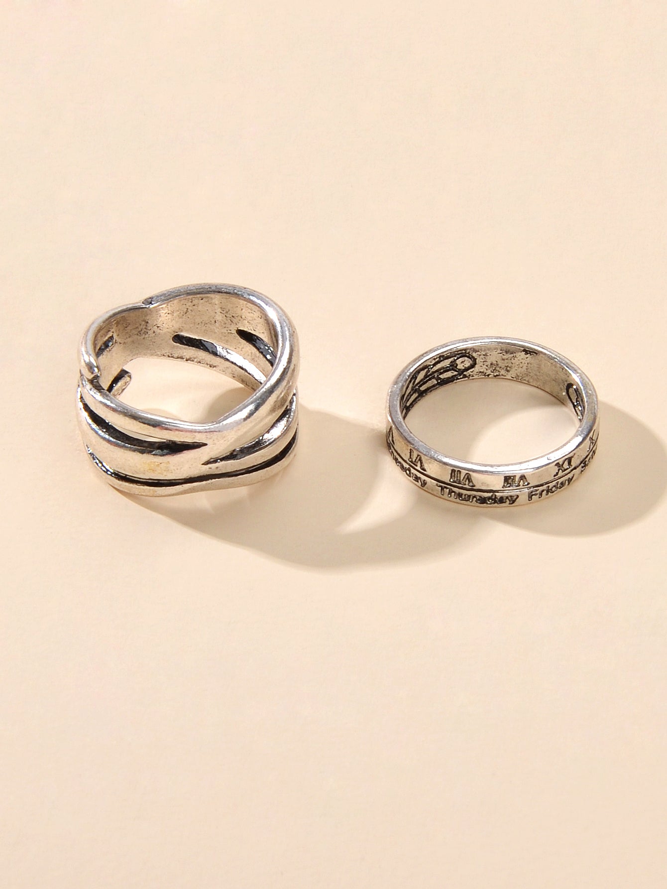Oxidized Intricate 2 pcs Tribal Ethnic Antique StackableFinger Knuckle Rings set