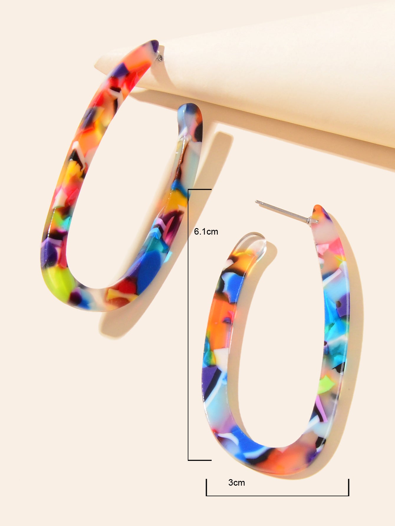 Trendy Acrylic Women Beach Colourful Resin Statement Earrings Vacation Jewellery