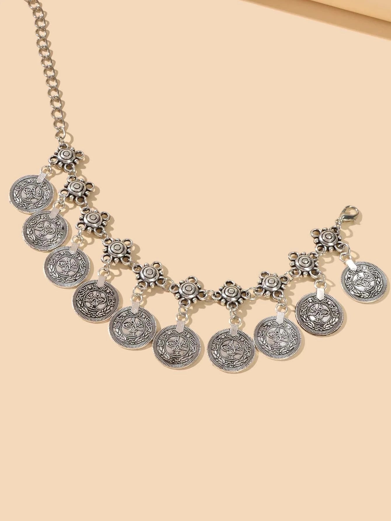 AU Post Tribal Ethnic Vintage Boho Chic Antique Coin Charm Anklet Foot Bracelet