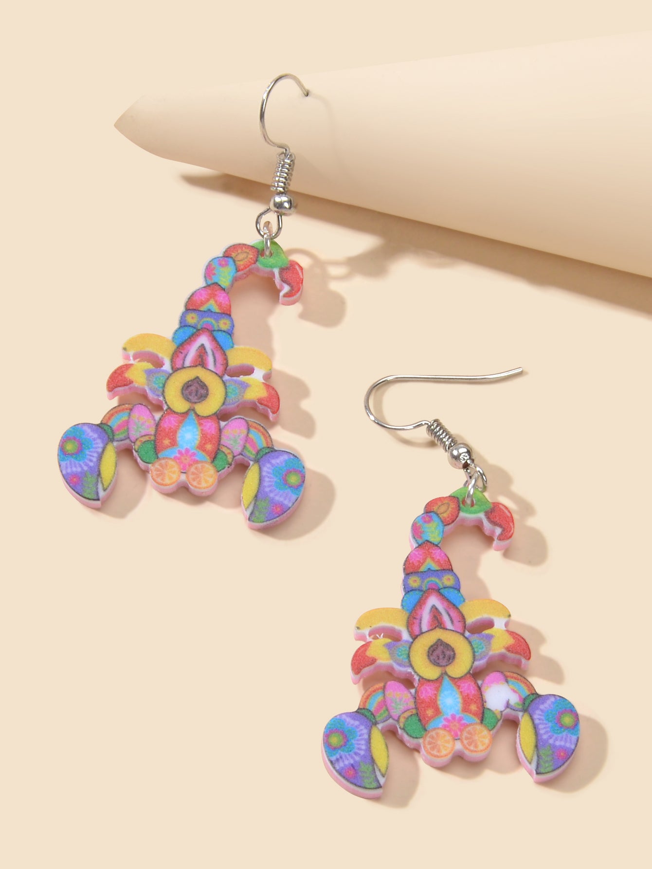 Statement Punk Multi-colored Acrylic Resin Scorpion Dangle Earrings Women Party