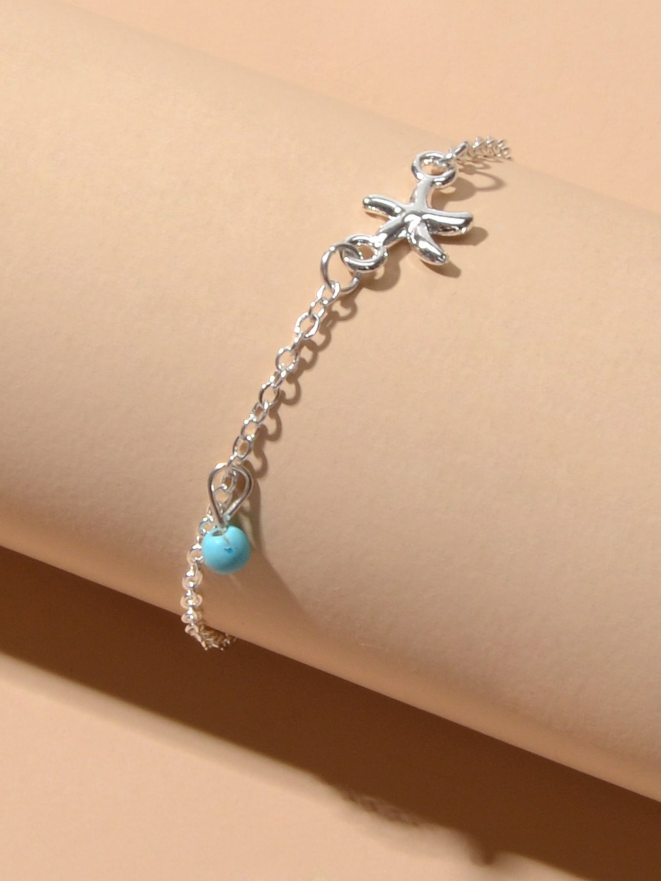 Gold Silver Chain Turquoise Starfish Anklet Barefoot Ankle Foot Jewellery