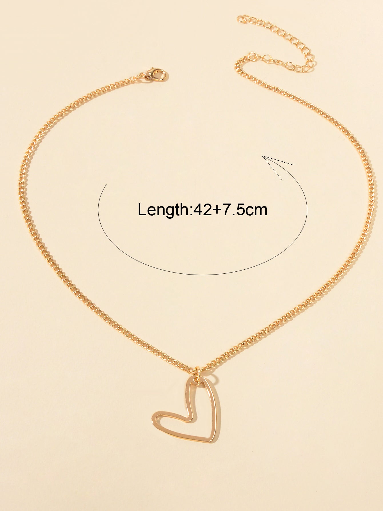 Nice Trendy Collection Gold Chain Heart Pendant Necklace Minimalist Accessories