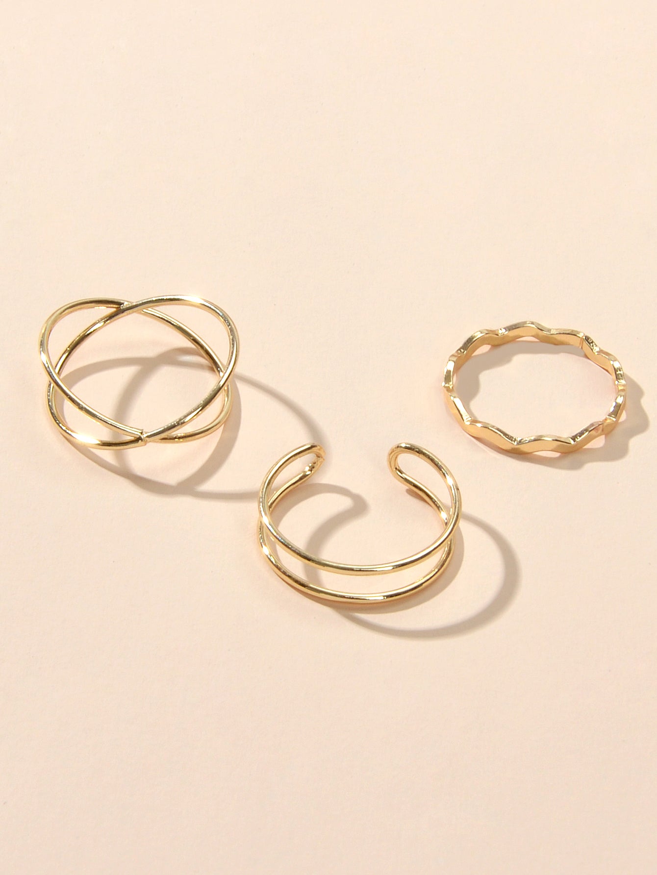 Minimalist Stackable 3pcs Gold Silver Finger Knuckle Multiple Rings Bulk Pack