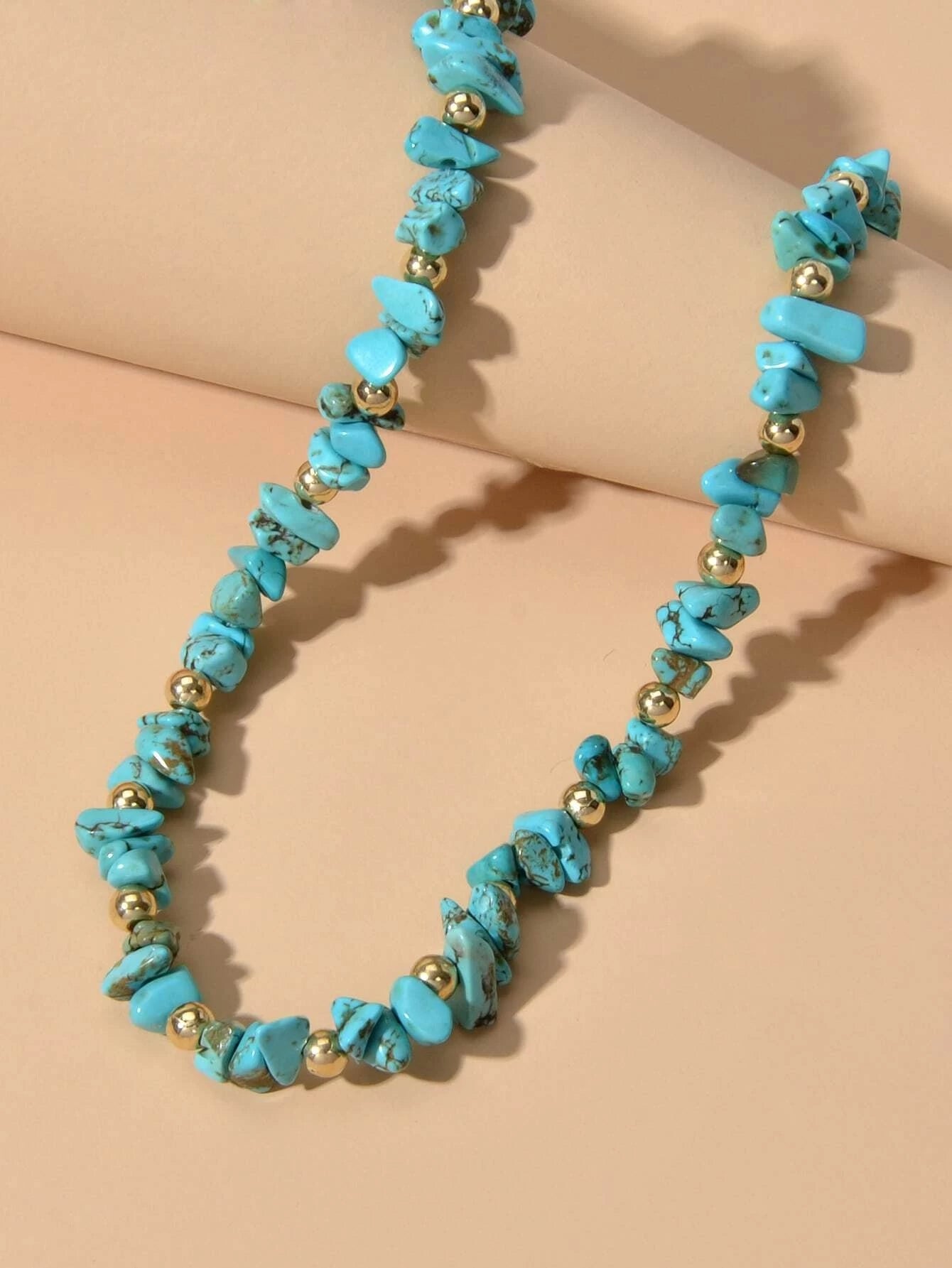 Boho White Stone Turquoise Handmade Necklace Ethic Tribal Festival Jewellery