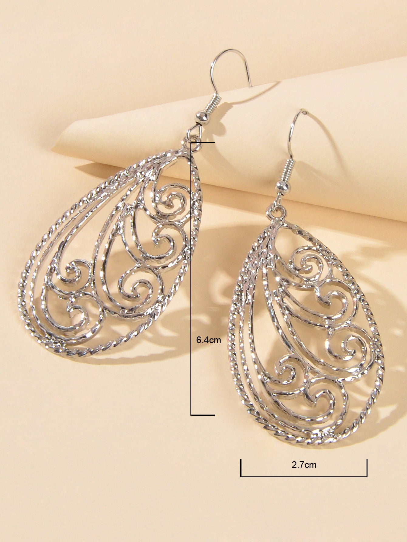 Party Decoration Women Gold Silver Hollow out Flower Water Drop Dangle Earrings