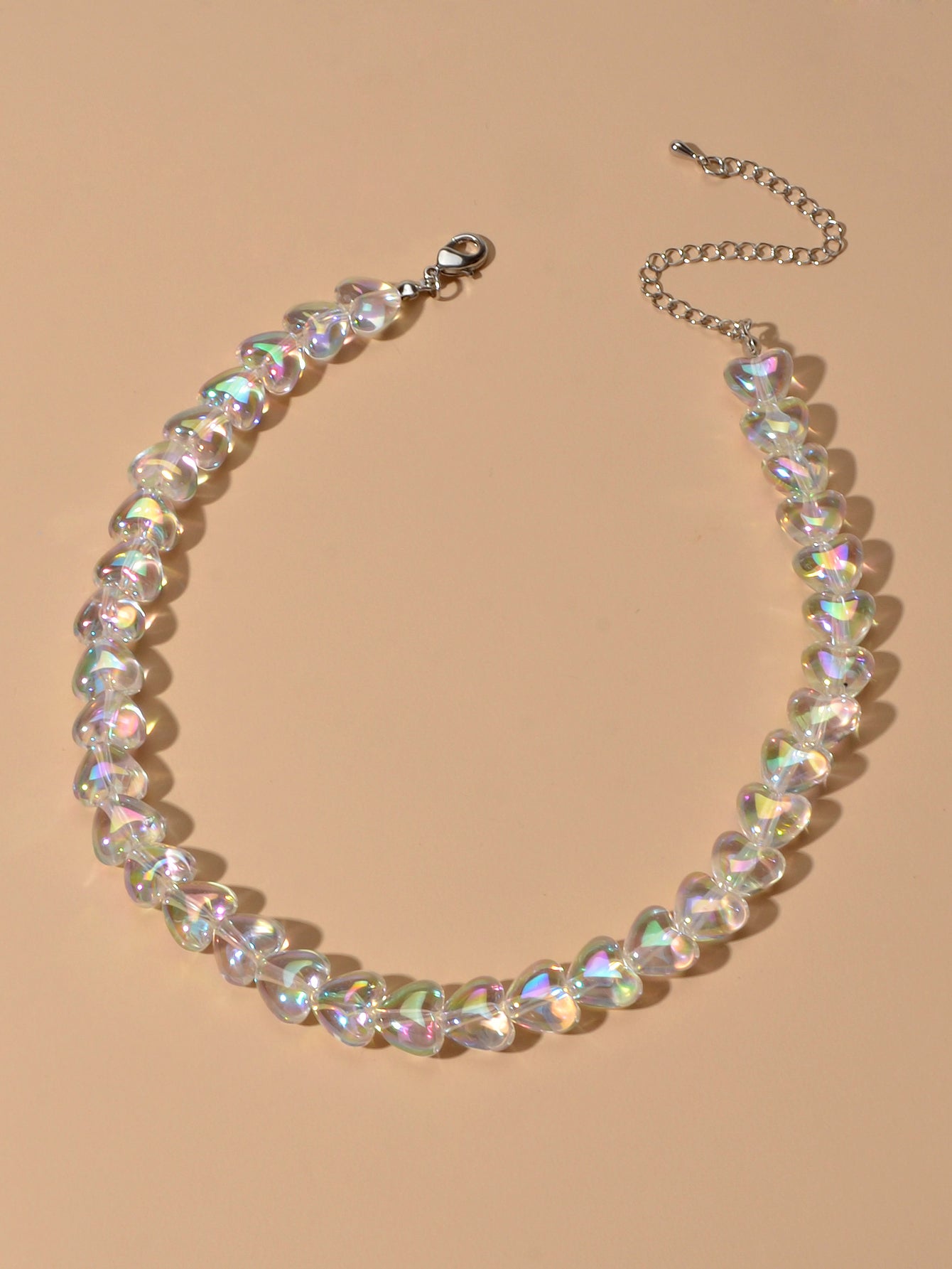 Good Quality Transparent Resin Heart Chain Choker Necklace Women Trendy Jewelry