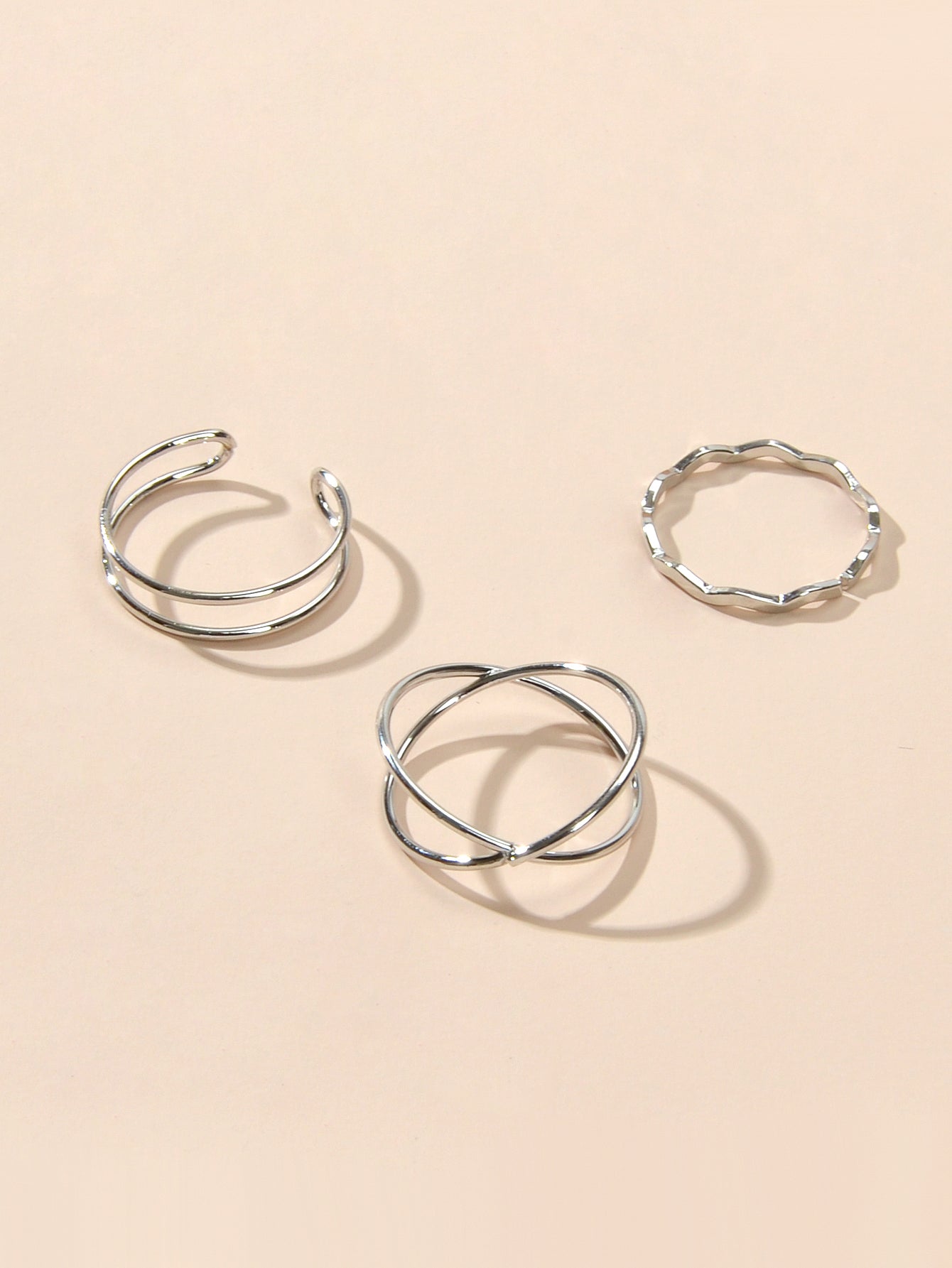 Minimalist Stackable 3pcs Gold Silver Finger Knuckle Multiple Rings Bulk Pack
