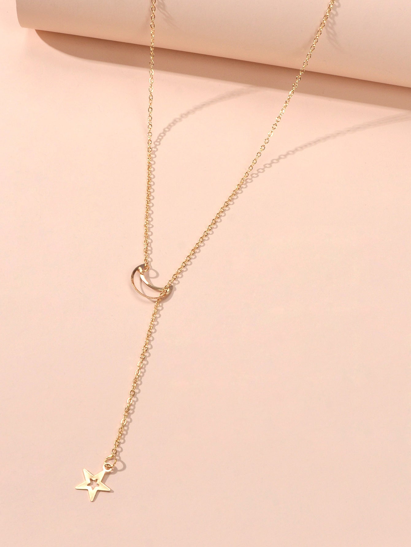 Dangle Y Lariat Crescent Moon Star Drop Charm Necklace Women's Choker Party Gift