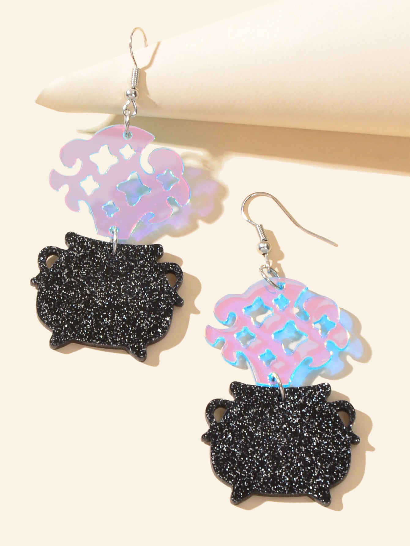 Exaggerated Acrylic Drop Dangle Statement Pot Earrings Funny Costume Jewellery
