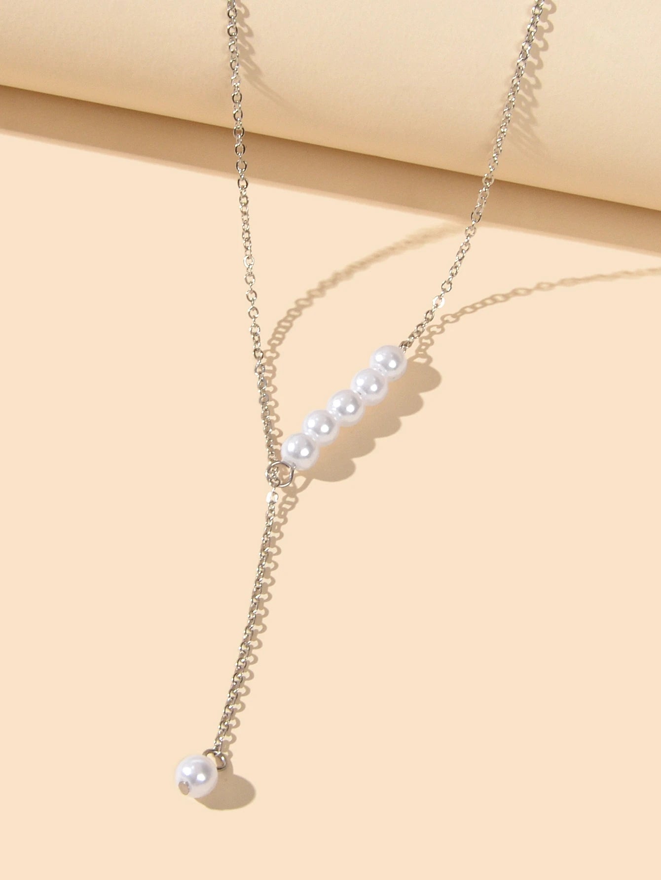 Luxurious jewellery Pearl Gold Silver Chain Y Shape Pendant Necklace Accessories