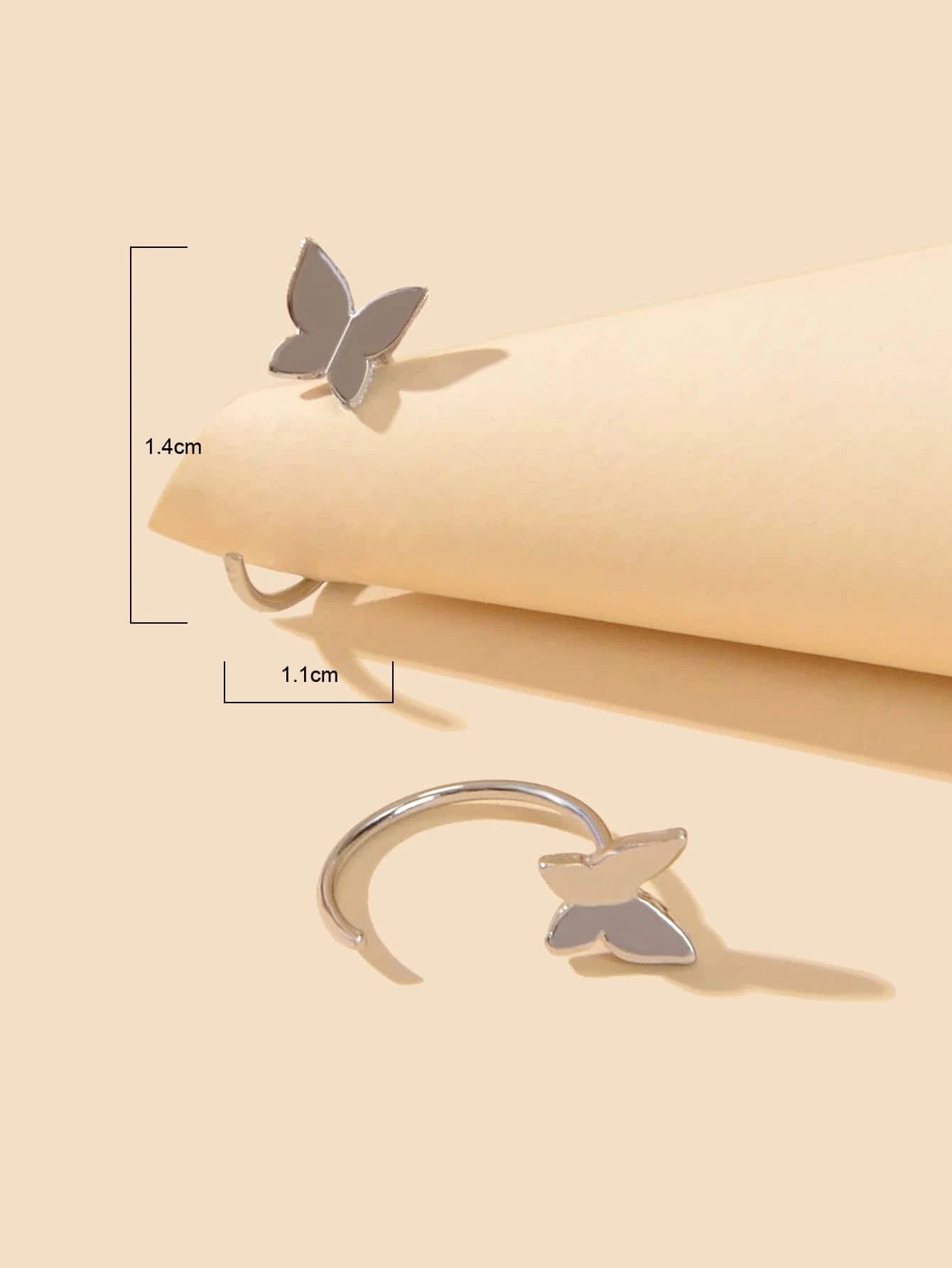 Minimalist Gold Silver Butterfly Cute Hoop Earrings Cute Stud Women Accessories