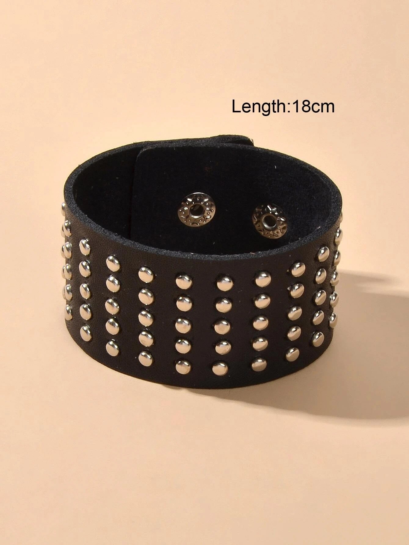 Punk Rock Silver Spike Leather Wide Wrap Bracelet Women Teens Hiphop Jewellery