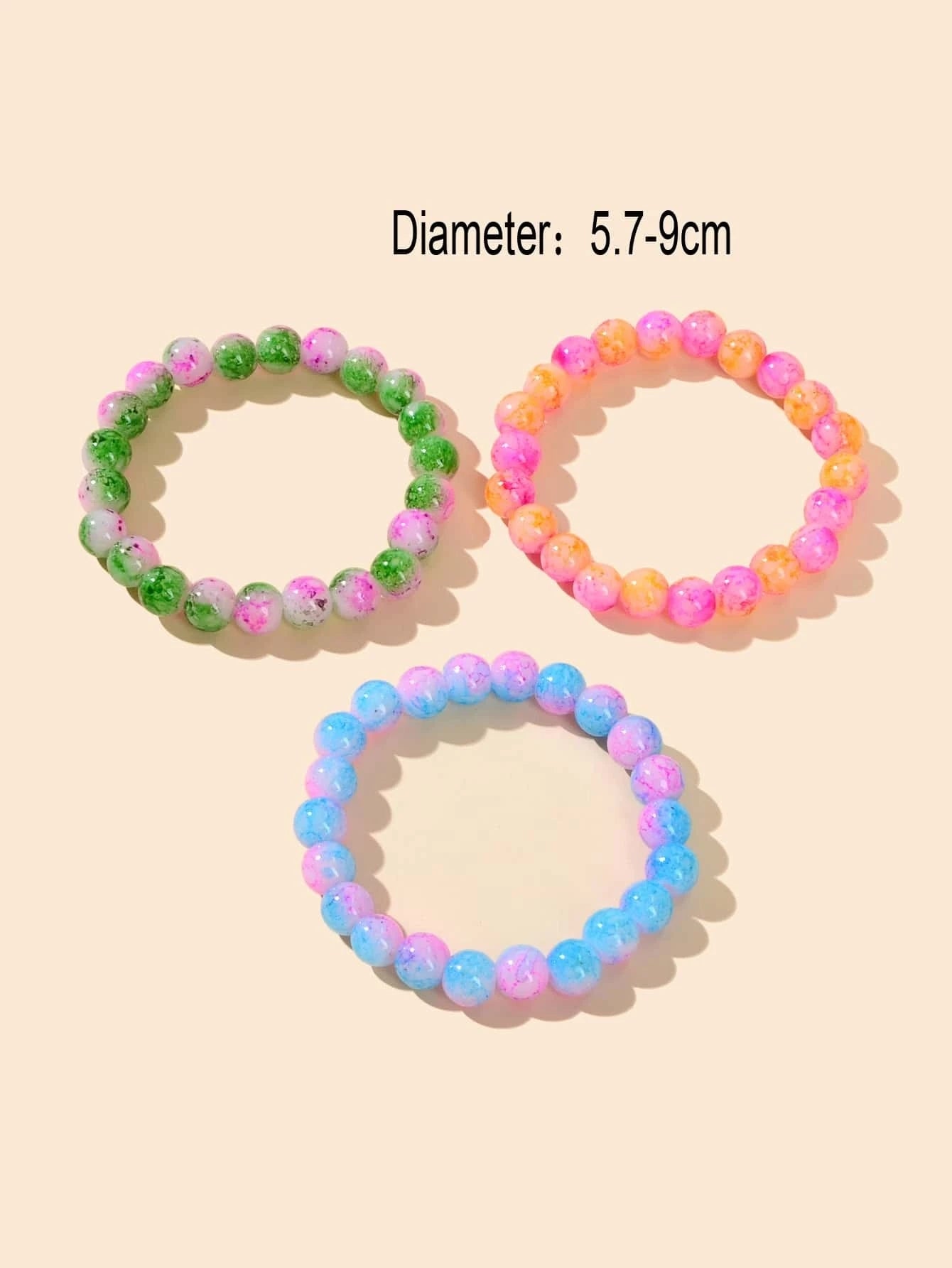 3 pcs/set Ethnic Jewellery Colorful Beads Elastic Bohemian Bracelet Cool Jewelry