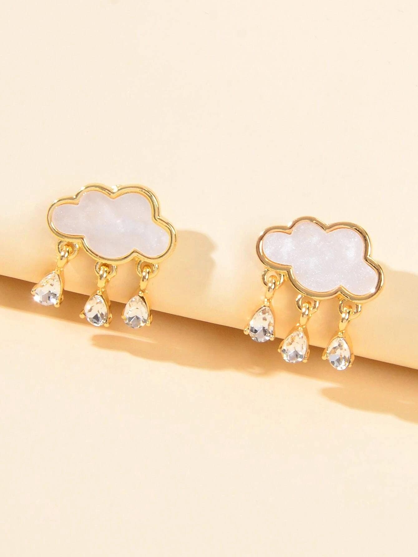 Designer Jewelry Clouds Shape Water Drop Charm Dangle Earrings Funny Women Gift