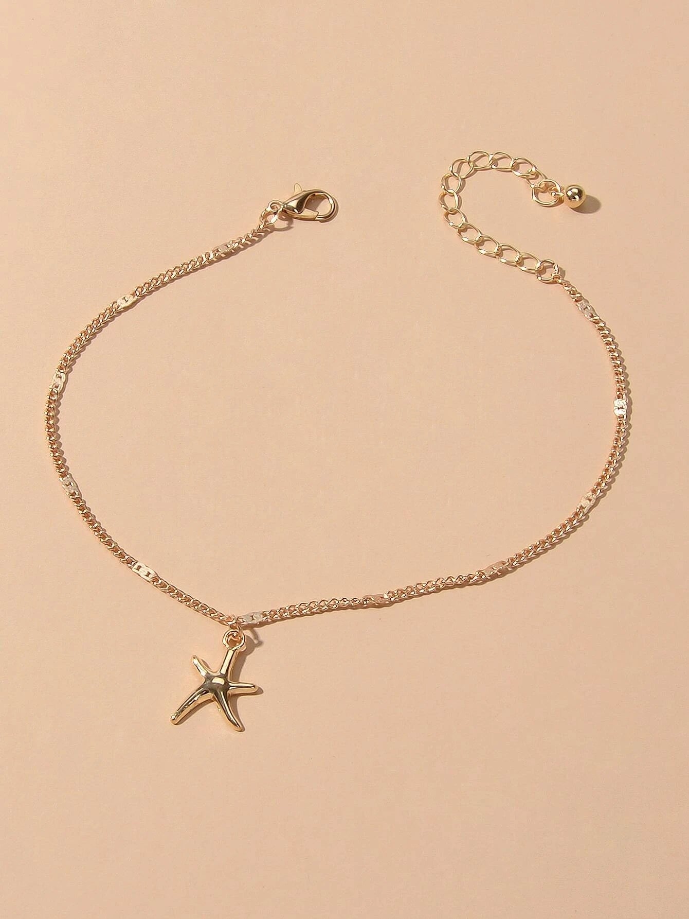 1 pc Silver Gold Starfish Charm Anklet Boho Beach Bracelet Foot Chain Jewellery