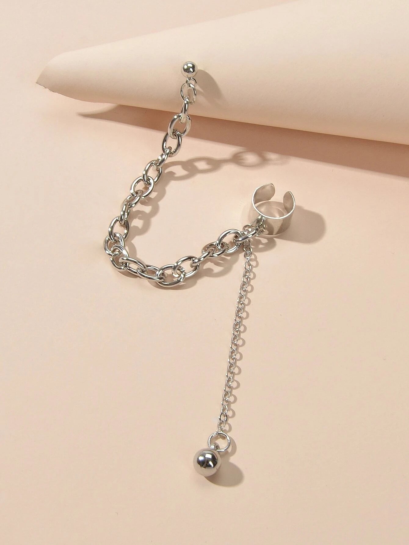 1 pc Punk Women Jewellery Silver Chain Stud Earrings Ear Cuff Wholesale Price