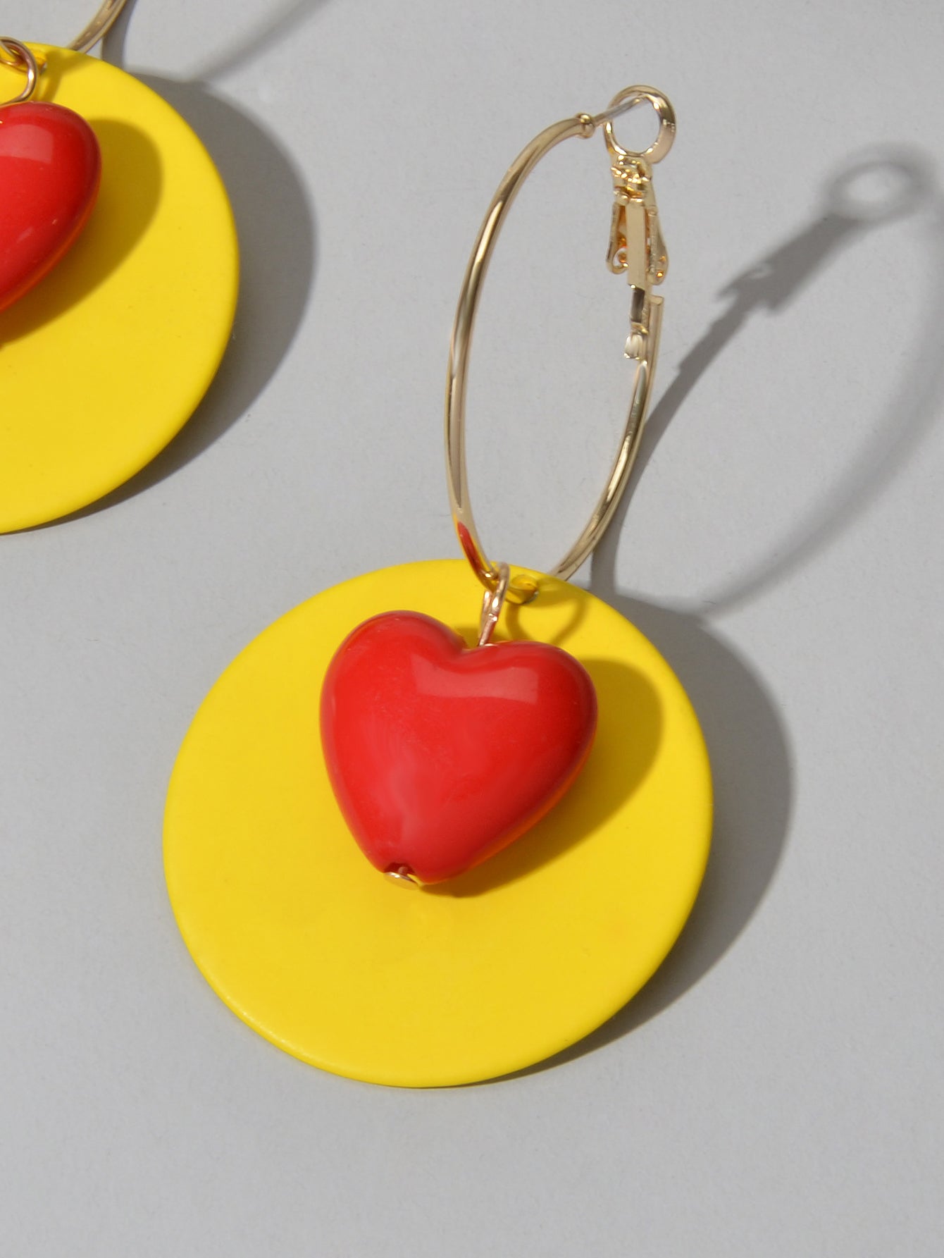 Female Jewellery Round Heart Gold Circle Hoop Earrings Women Party Decoration