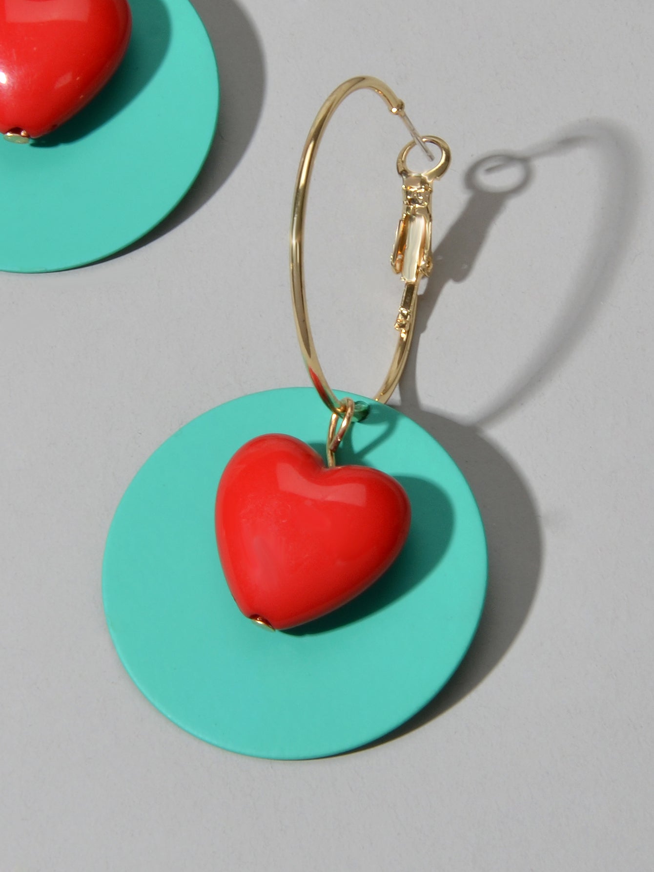 Female Jewellery Round Heart Gold Circle Hoop Earrings Women Party Decoration