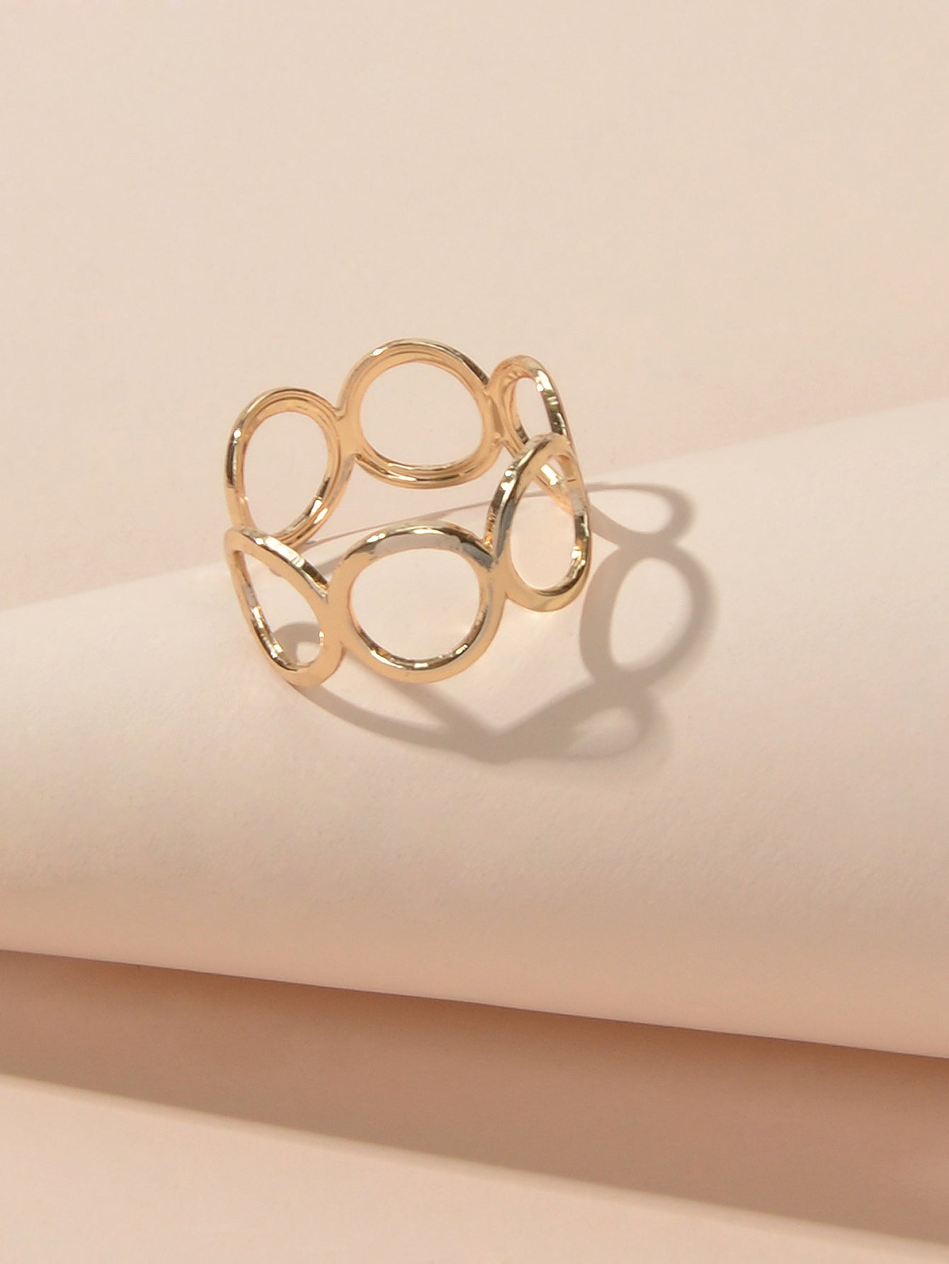 Party Minimalist Style Gold Silver Circle Metal Punk Midi Knuckle Open Cuff Ring