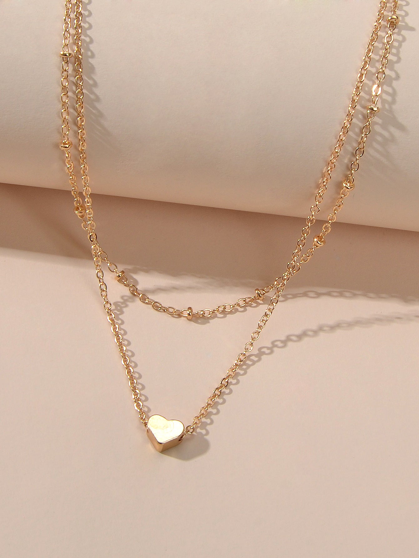 1 pc Beach Foot Jewellery Double layer Gold Chain Heart Charm Boho Chic Anklet