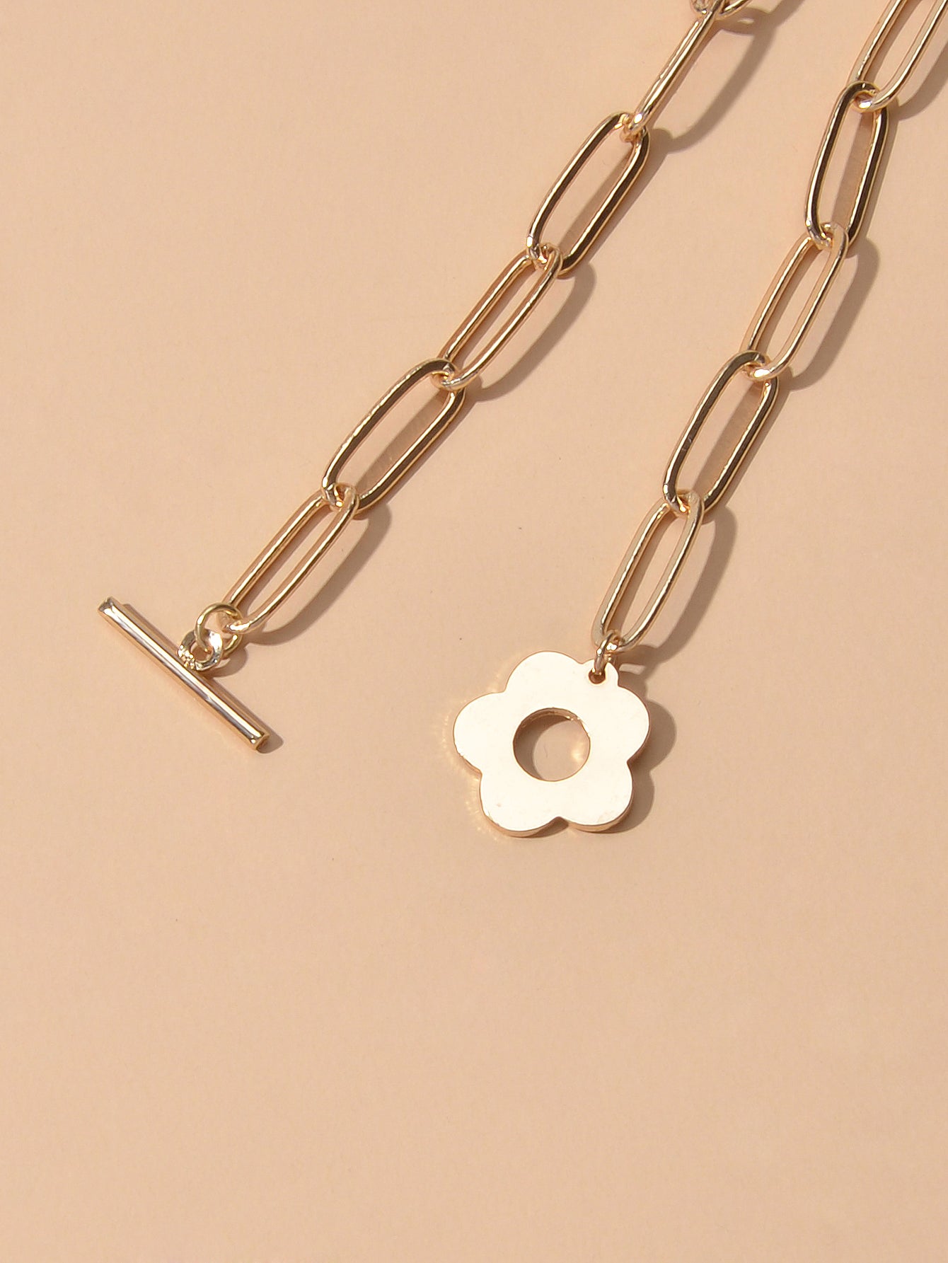 Party Decoration for Women Gold Link Chain Flower Charm Classics Bracelets Gift
