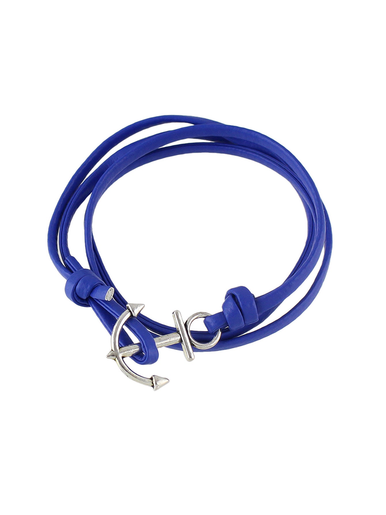 Nautical Jewelry Black Blue Pu Leather Anchor Wrap Bracelet Women Men Wristbands