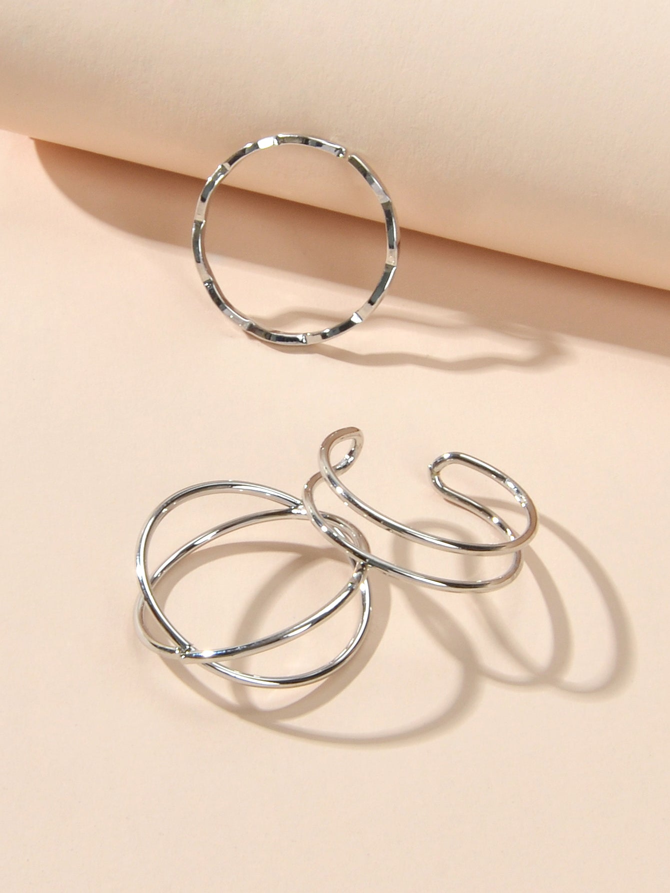 Minimalist Stackable 3pcs Gold Silver Finger Knuckle Multiple Rings Bulk Pack