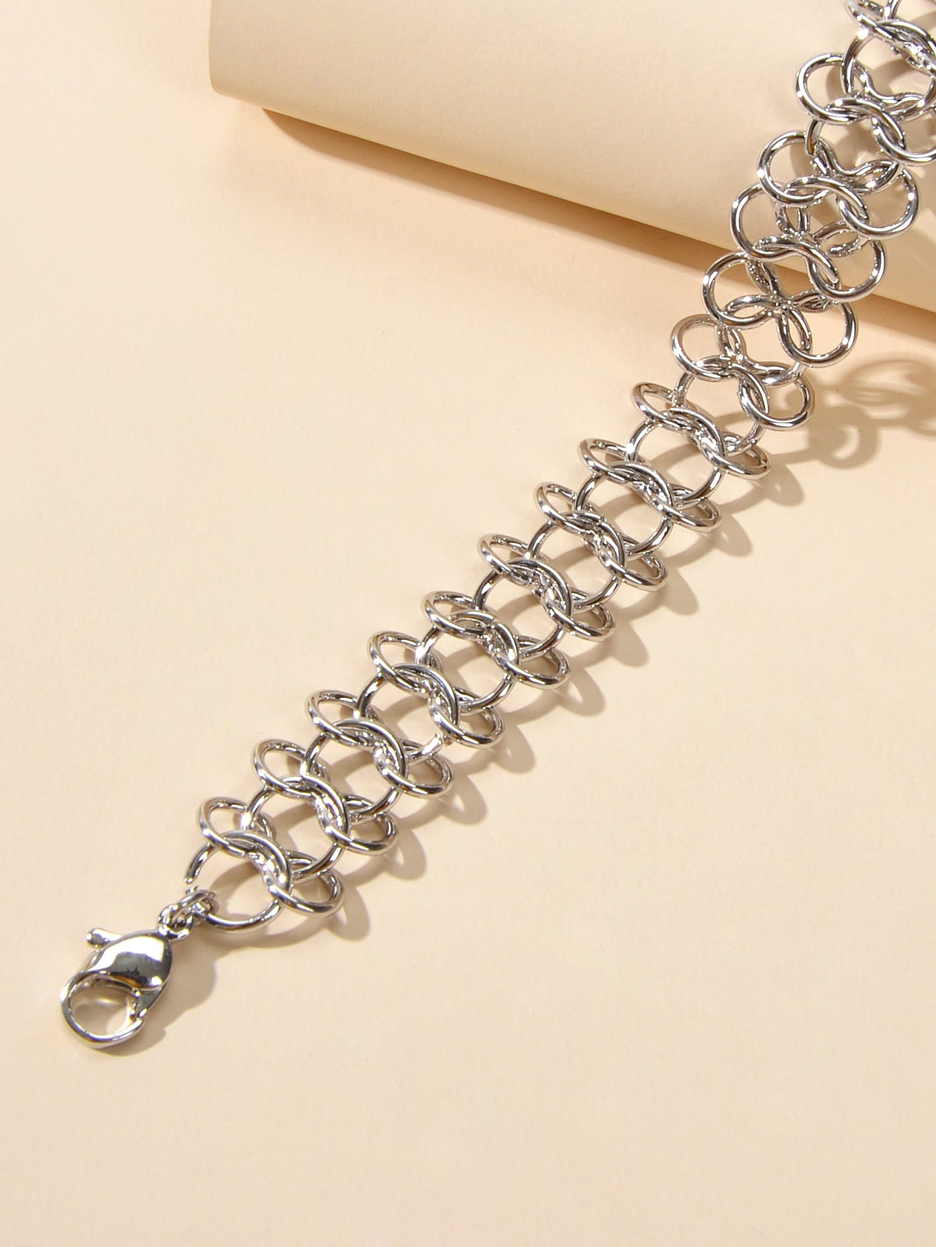 Punk Jewelry Silver Link Lock Chain Short Statement Necklace Choker Accessories