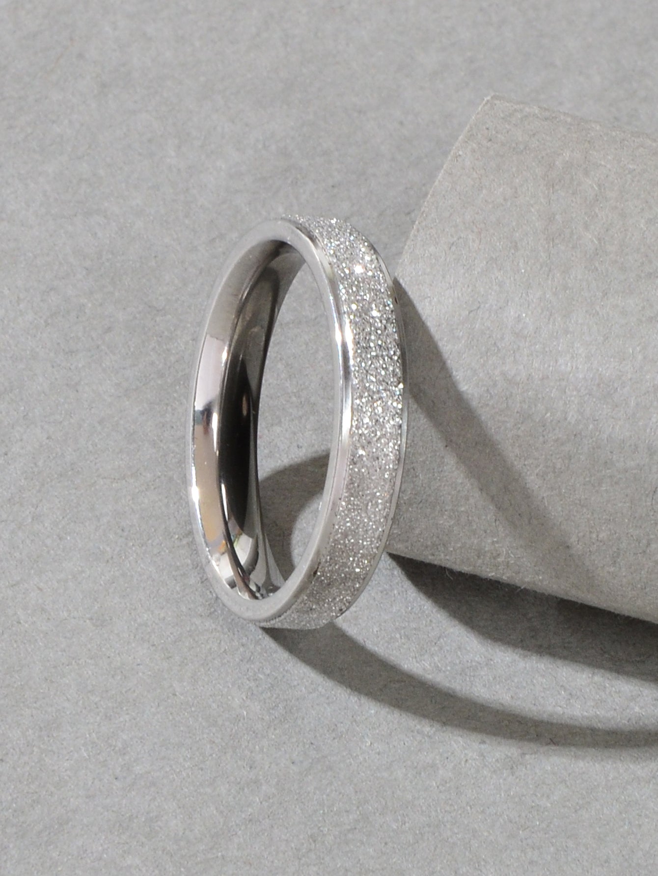 Anniversary Wedding Jewellery Stainless Steel Gold Silver Ring Women Finger Band