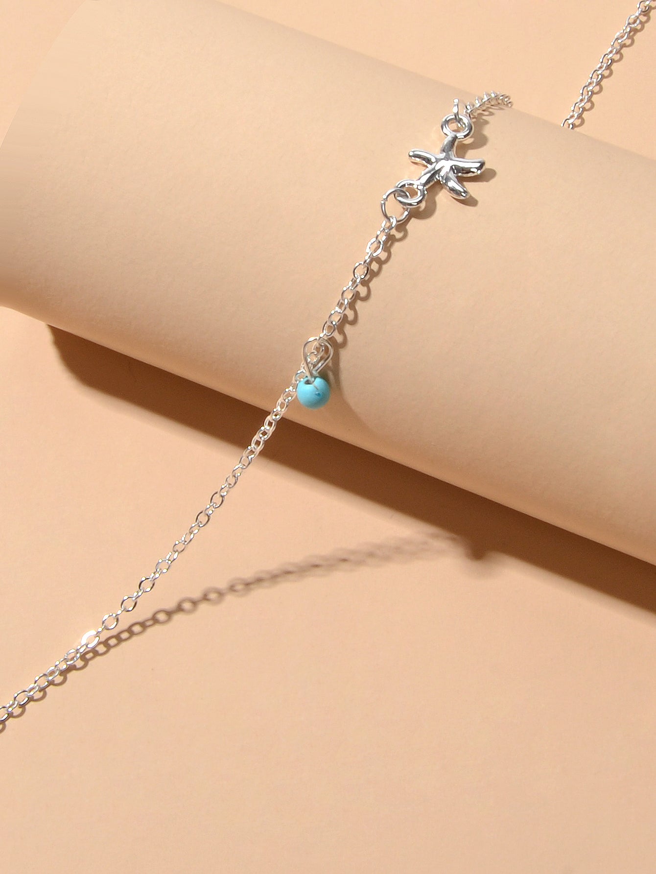 Gold Silver Chain Turquoise Starfish Anklet Barefoot Ankle Foot Jewellery