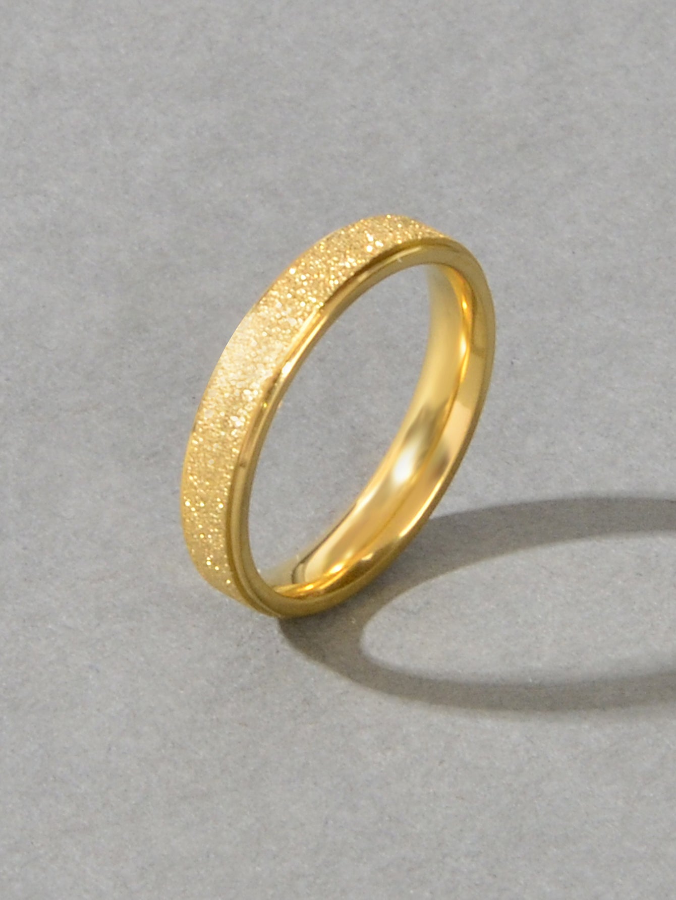 Anniversary Wedding Jewellery Stainless Steel Gold Silver Ring Women Finger Band