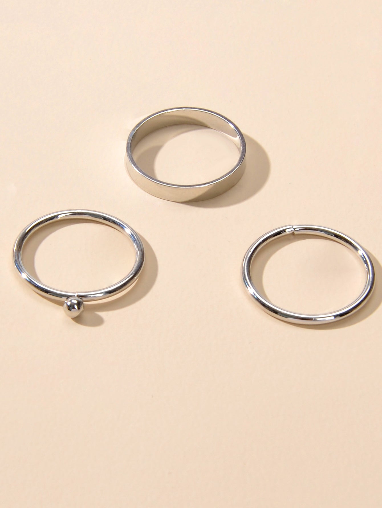 Stackable 3 pcs Gold Metal Minimalist Finger Ring set Multiple Rings Bulk Pack