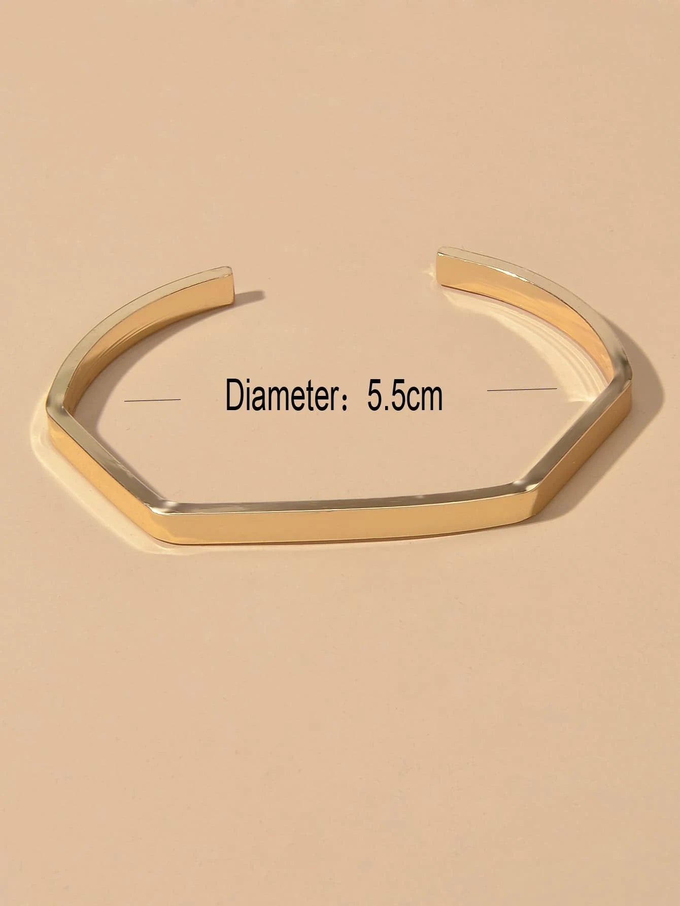 Minimalist Punk Style Gold Metal Geometric Women Open Cuff Bangles Teen Bracelet