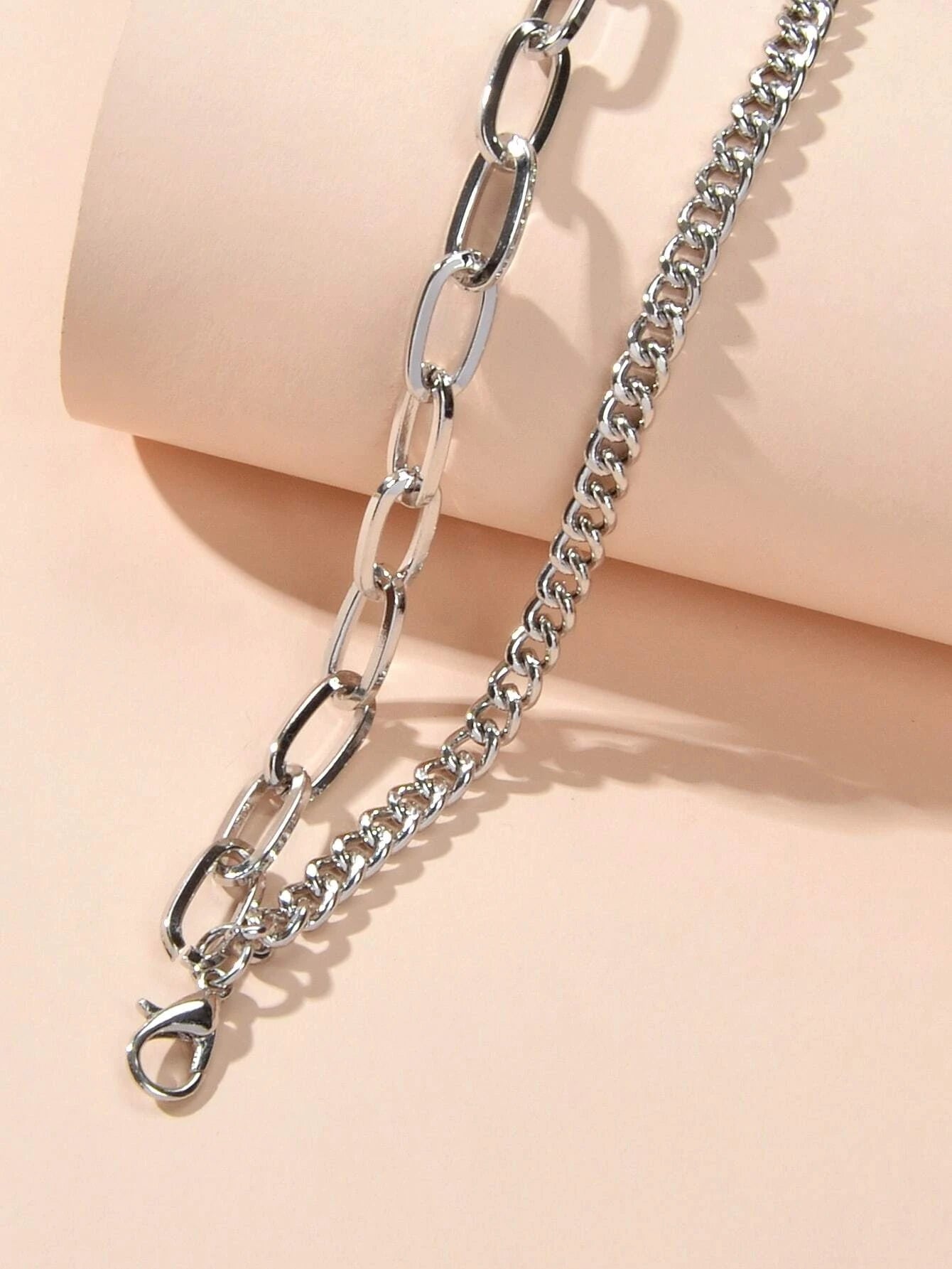 Double layer Silver Chunky Chain Bracelet Women Teens Punk Beach Jewellery Gift