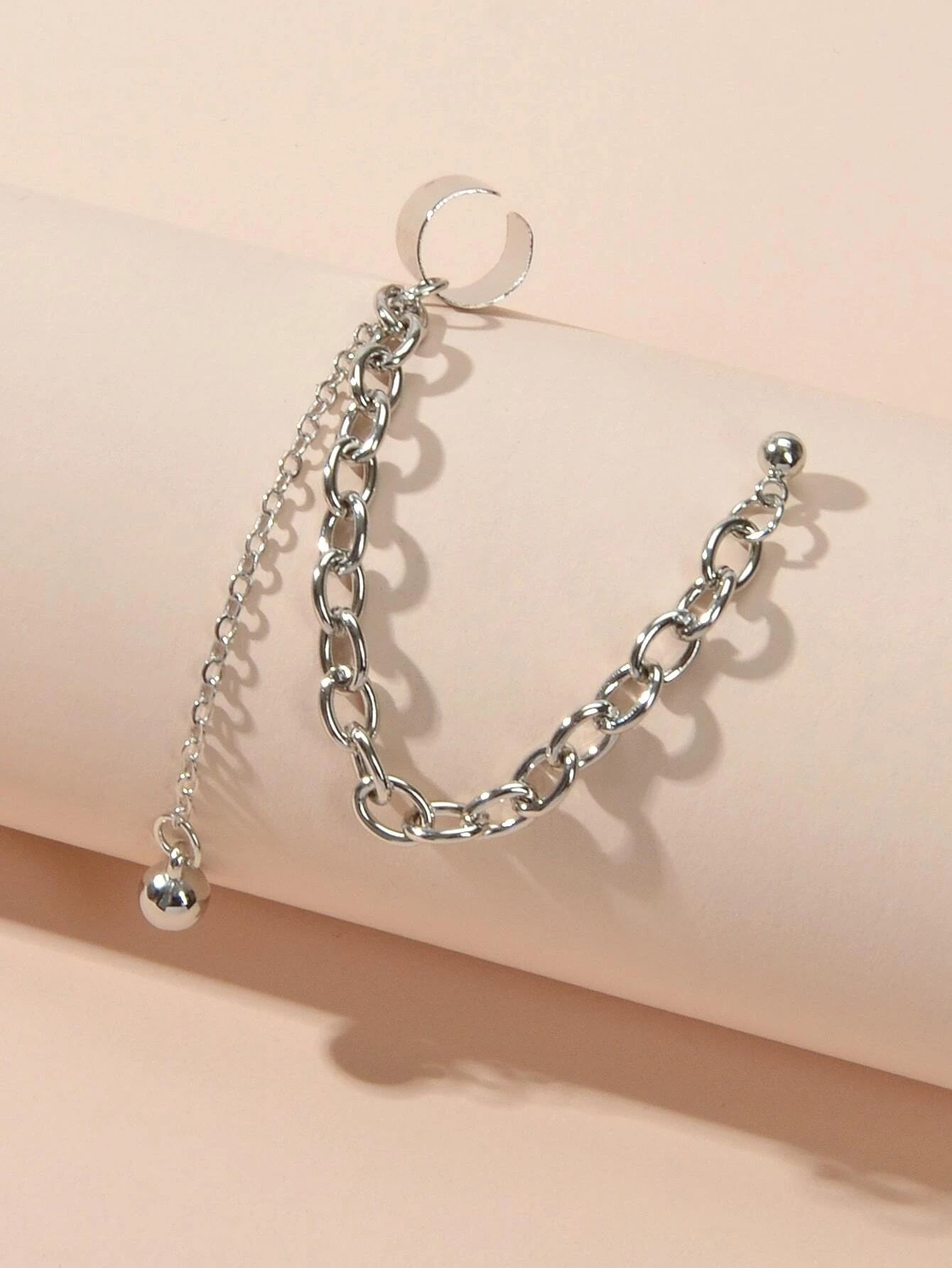 1 pc Punk Women Jewellery Silver Chain Stud Earrings Ear Cuff Wholesale Price
