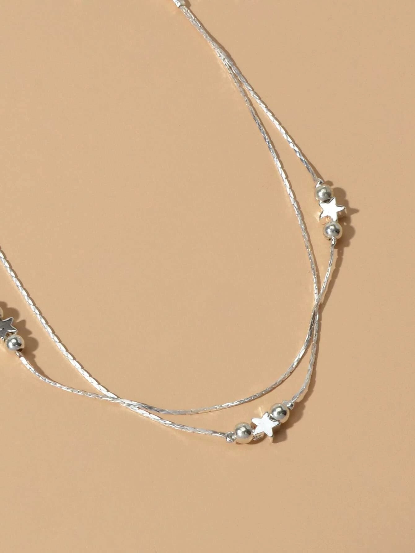 Boho Chic Beach Double layer Chain Beads Star Sandal Beaded Anklet Bracelet Gift