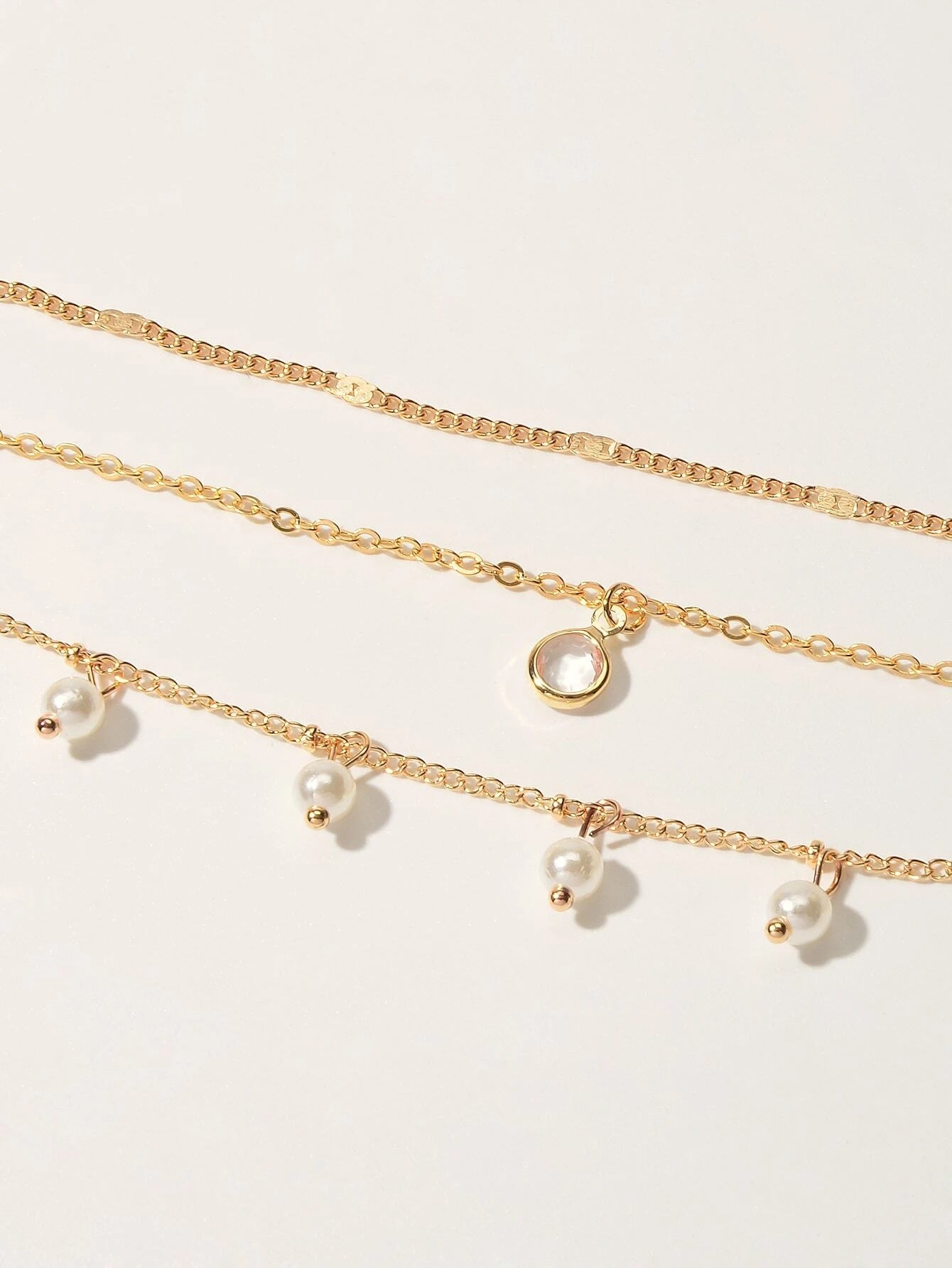 AU Local Fashion Pearl Charm Gold Multi-layer Chain Necklace New Style Jewellery