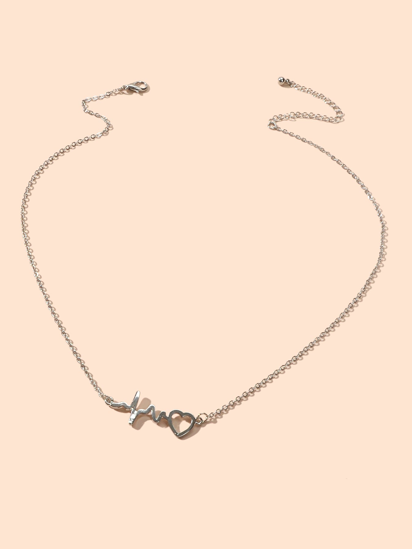 Minimalist Jewelry Gold Silver Chain Heartbeat Pendant Necklace Party Decoration