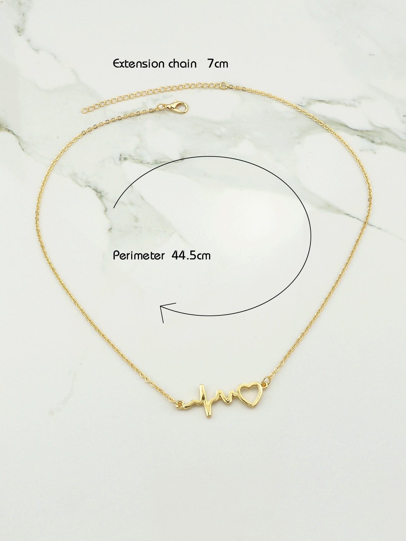 Minimalist Jewelry Gold Silver Chain Heartbeat Pendant Necklace Party Decoration