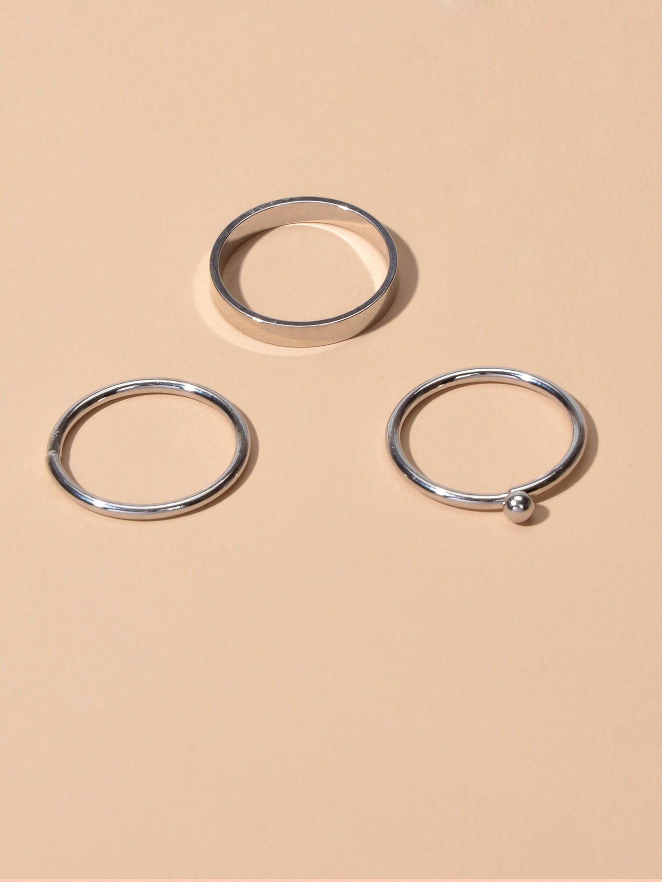 Stackable 3 pcs Gold Metal Minimalist Finger Ring set Multiple Rings Bulk Pack