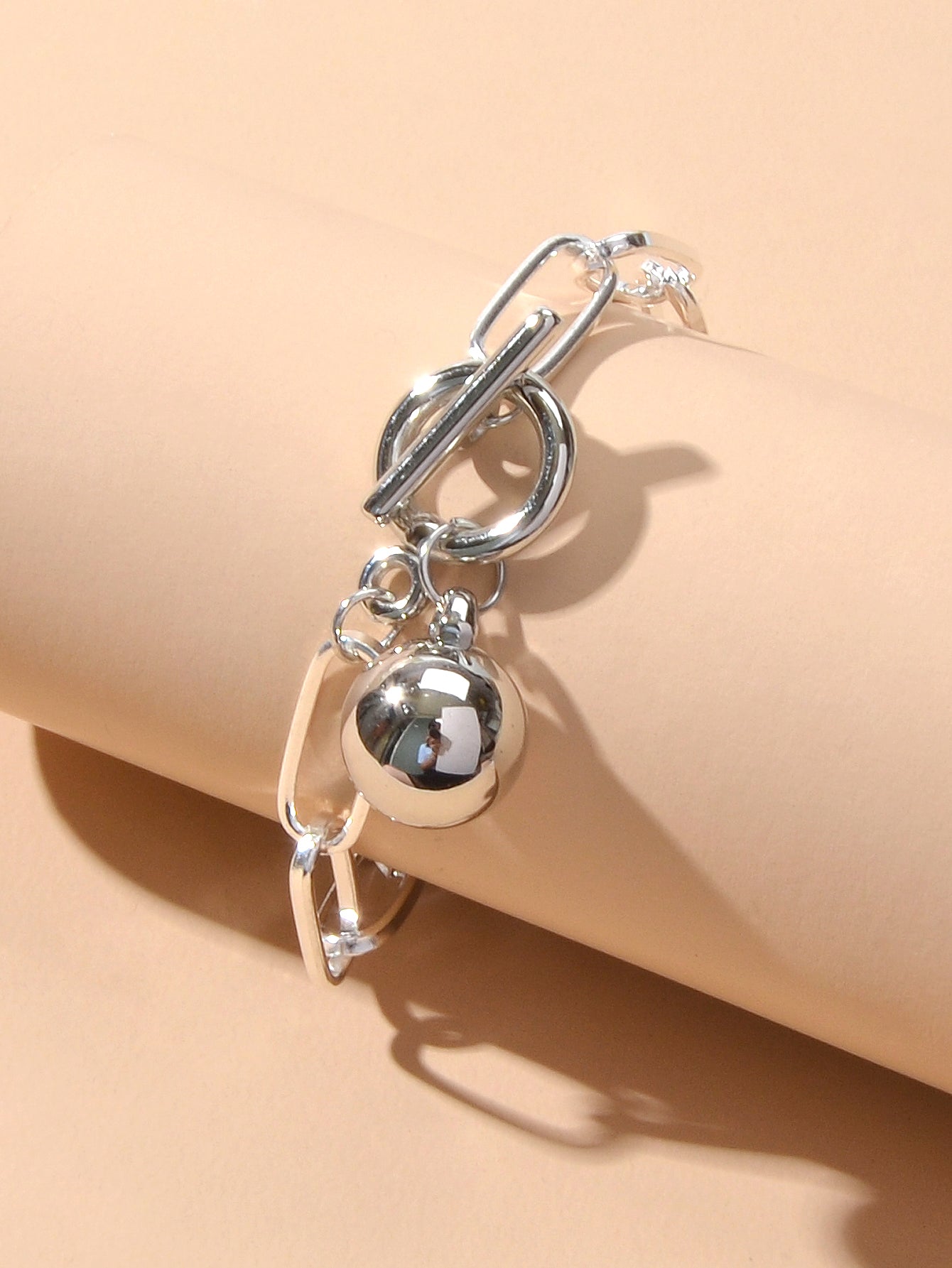 Fashion Jewellery Silver Chain Beads Charm Bracelet Minimalist Women Accessories